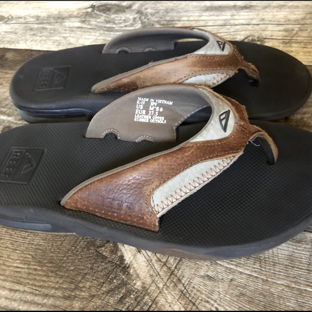 Men’s small / Big Boys Reef Brown Leather Sandals